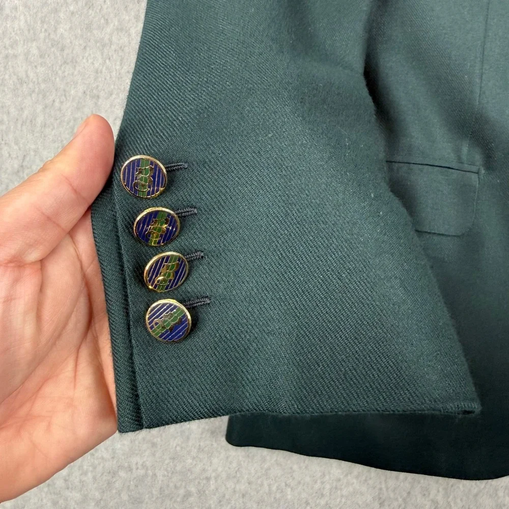 Vintage Brioni Blazer Mens 40 Green 100% Cashmere Cuzzens Sport‎ Coat Italy